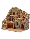 Illuminated Nativity Scene with Working Fountain and Mill cm 55x40x52 h