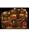 Presepe Illuminato con Fontana, Mulino e Forno Funzionanti cm 80x51x65 h