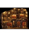 Illuminated Nativity Scene with Working Fountain, Oven, and Mill with Landi Statues cm 80x51x65 h