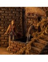 Presepe Illuminato con Fontana, Forno e Mulino Funzionanti con Statue Landi cm 80x51x65 h