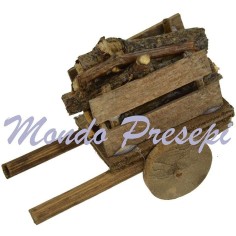 Cart with wood 5 cm,5x3x4 h.
