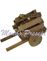 Carretto presepe con legna cm 5,5x3x4 h.