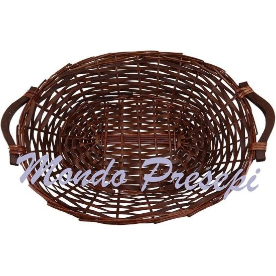 Cesto in vimini scuro cm 52x38x12 h. Mondo Presepi