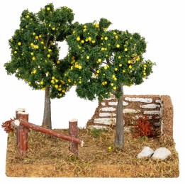 Frutteto con piante di limoni cm 13x12x12,5 h.