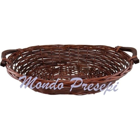 Cesta de mimbre oscuro de 52x38x12 cm. Mondo Presepi.