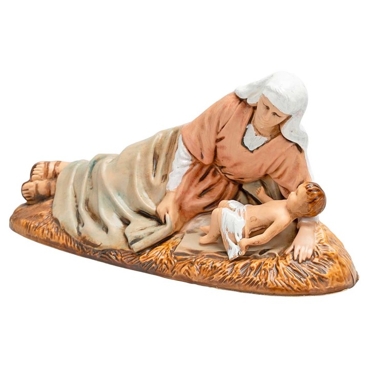 Maria sdraiata con bambinello serie 10 cm Landi Moranduzzo