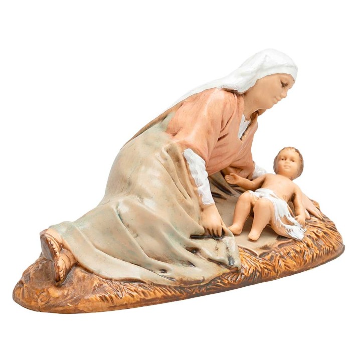 Maria sdraiata con bambinello serie 10 cm Landi Moranduzzo