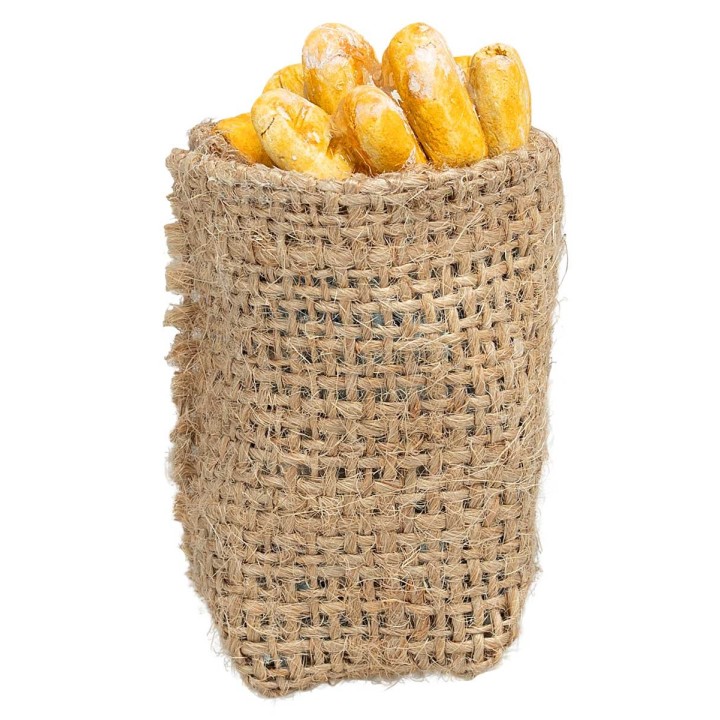 Burlap sack with black olives cm 4 h