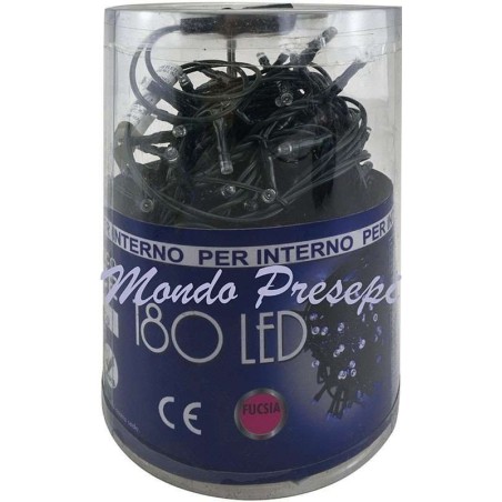 Cadena de 180 luces LED fucsia con juegos de luz Mondo Presepi.