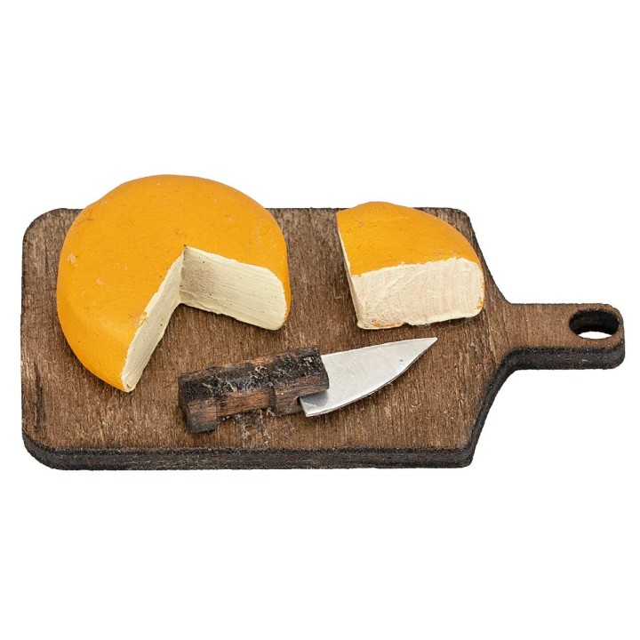 Tagliere con formaggi per presepe cm 5x2,5x1,2 h