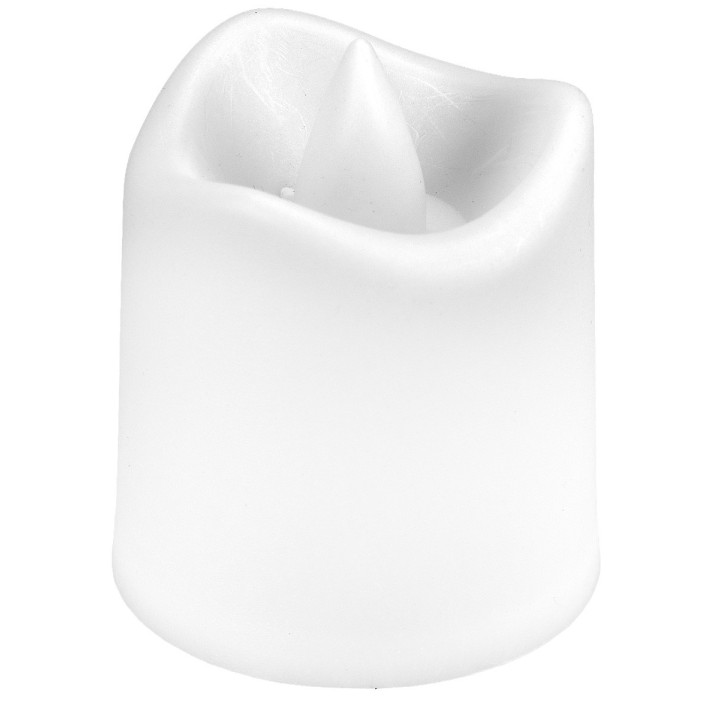 Candela bianca h 4,5 cm a batterie con luce LED ambra