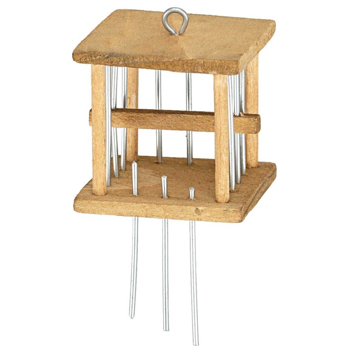 Gabbia vuota in legno e metallo cm 3,5x3,5x3,5 h
