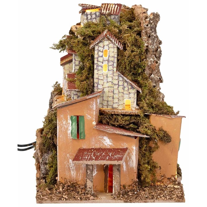 Paesaggio illuminato a 360° funzionante a corrente cm 20x14x18 h