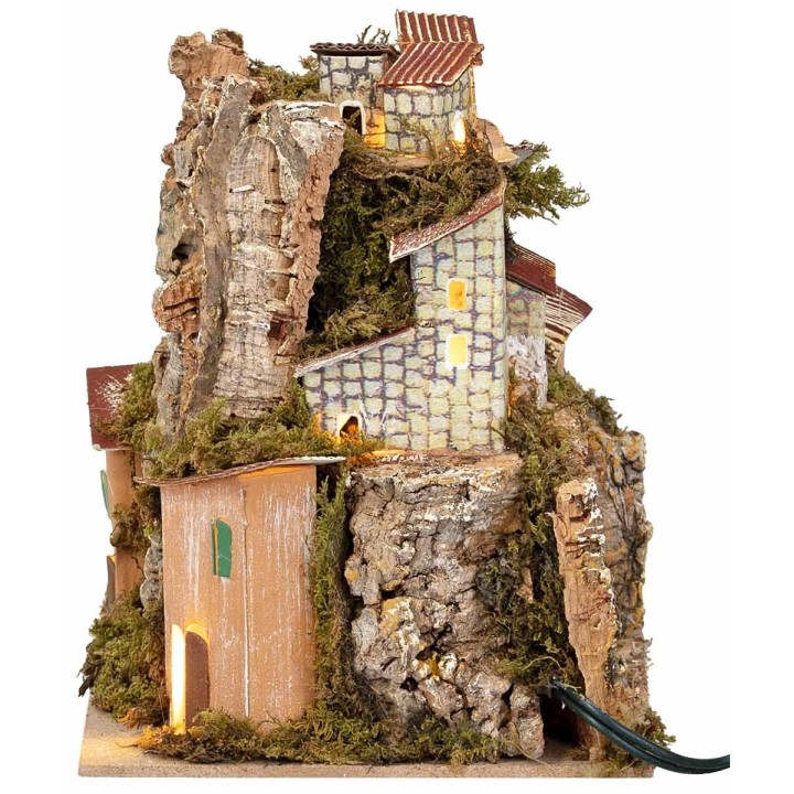 Paesaggio illuminato a 360° funzionante a corrente cm 20x14x18 h