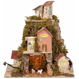 Paesaggio illuminato a 360° funzionante a corrente cm 24x21x26 h