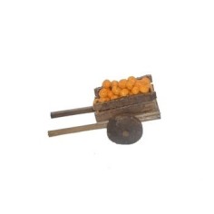 Wooden wagon with oranges