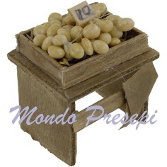 Bench with eggs - miniature nativity scene D95U