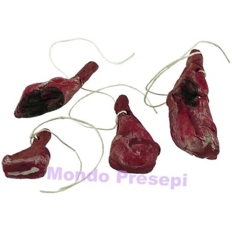 Set of 4 pieces of meat with assorted of hang