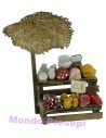 Salumi counter with umbrella