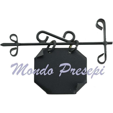 Insegna 6,5 cm con targa cm 3x2,5 in metallo Mondo Presepi