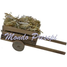 Carretto con paglia cm 9,5x3,5x4 h. Mondo Presepi