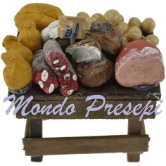 Banco salumi e formaggi cm 7x4x4,5 h. Mondo Presepi
