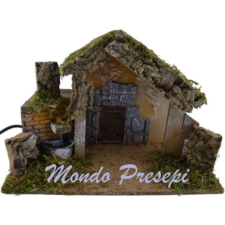Capanna con fontana funzionante cm 36x17x23 h. Mondo Presepi
