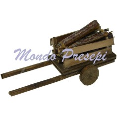 Carro con legna cm 9,5x3,5x4 h. Mondo Presepi