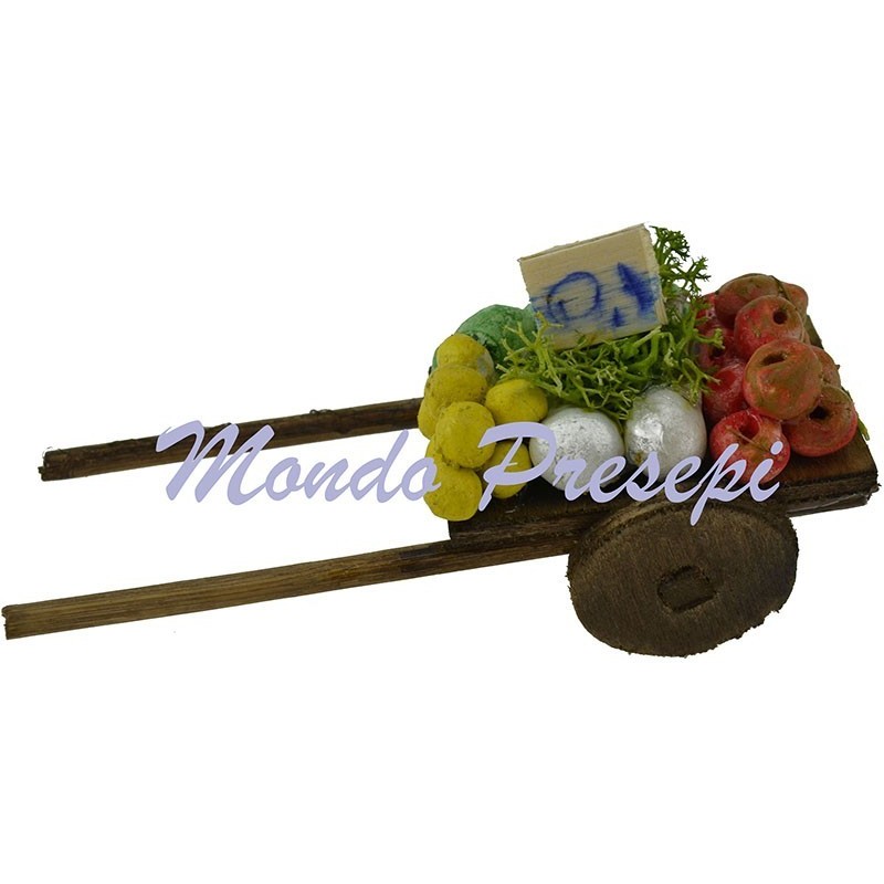 Wooden cart with fruit and vegetables