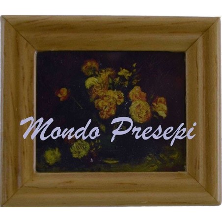 Quadro con fiori cm 3,7x4,2 Mondo Presepi