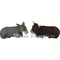 Buey y Asno para estatuas de 12 cm Lux Mondo Pesebres