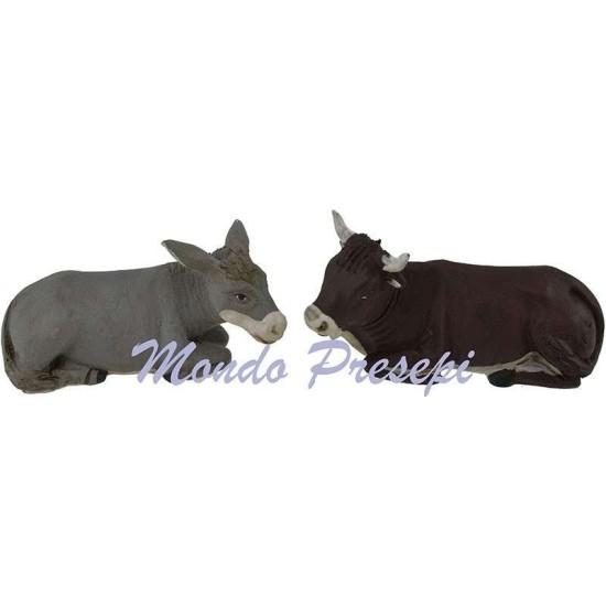 Buey y Asno para estatuas de 12 cm Lux Mondo Pesebres
