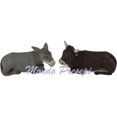 Buey y Asno para estatuas de 12 cm Lux Mondo Pesebres