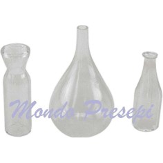 Conjunto de botella, garrafa y cuarto en vidrio -Accesorios