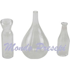 Set-bottle, glass flask and a quarter-glass