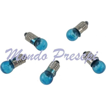 Busta 5 lampadine azzurre att. E5,5 Mondo Presepi