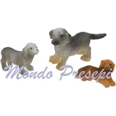 Conjunto de 3 perros de resina de 4-2 cm Mundo Pesebres