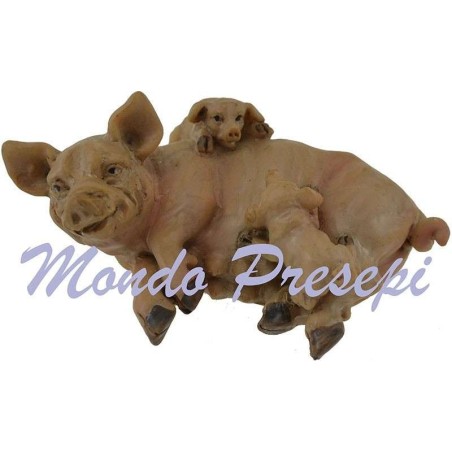 Maiale con piccoli Mondo Presepi