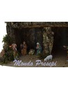 Complete nativity scene with windmill and lights cm 42x35x38 h.