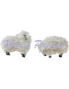 Set of 2 sheep resin with wool for the statues cm 8-10