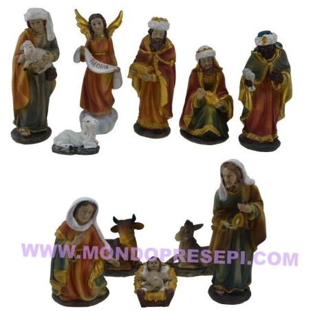 Cm 15 Natività set 11 soggetti Mondo Presepi