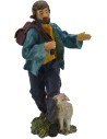23 Cm Shepherd with sheep in resin