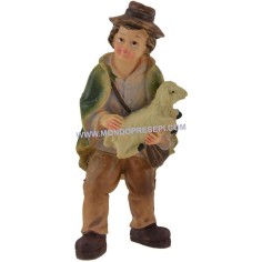 Cm 9 Bambino con agnello tra le braccia cm 5,5 h. Mondo Presepi