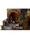 Presepe con borgo illuminato con cascata 60x40 Mondo Presepi