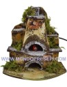 Forno presepe con fuoco funzionante a corrente cm 16x12,5x16 h.