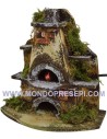 Horno pesebre con fuego funcionando a corriente cm 16x12,5x16 h.