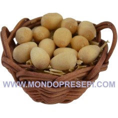 Cesta con huevos Ø 2,5 cm Mundo Belén