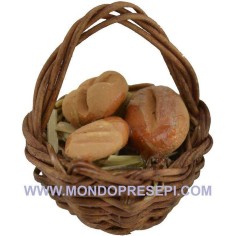 Cesta con pan Ø 2,5 cm Mundo Pesebres