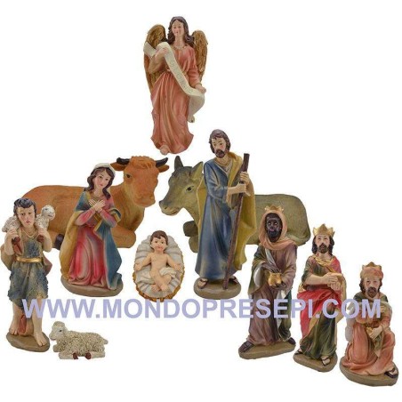 Set completo 11 pz in resina cm 30 Mondo Presepi