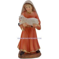 Cm 9 Ragazza con agnello Mondo Presepi